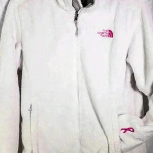 The North Face Breast Cancer Awareness Fleece Jacket Size M Pink Logo and Ribbon